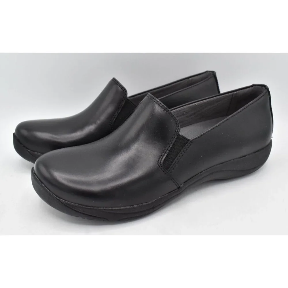 Dansko‎ Womens EU 38 US 7.5-8 Nora Black Leather Slip On Loafers Shoes Clogs